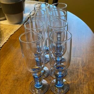Vintage 1990s BORMIOLI ROCCO after dinner licquor glasses. Made Italy set of .8
